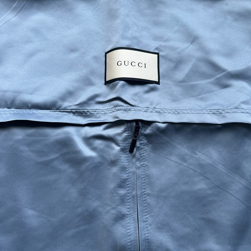 3 Authentic Gucci Light Blue Satin Garment Bags  34.5 x 24.5 - Picture 4 of 7